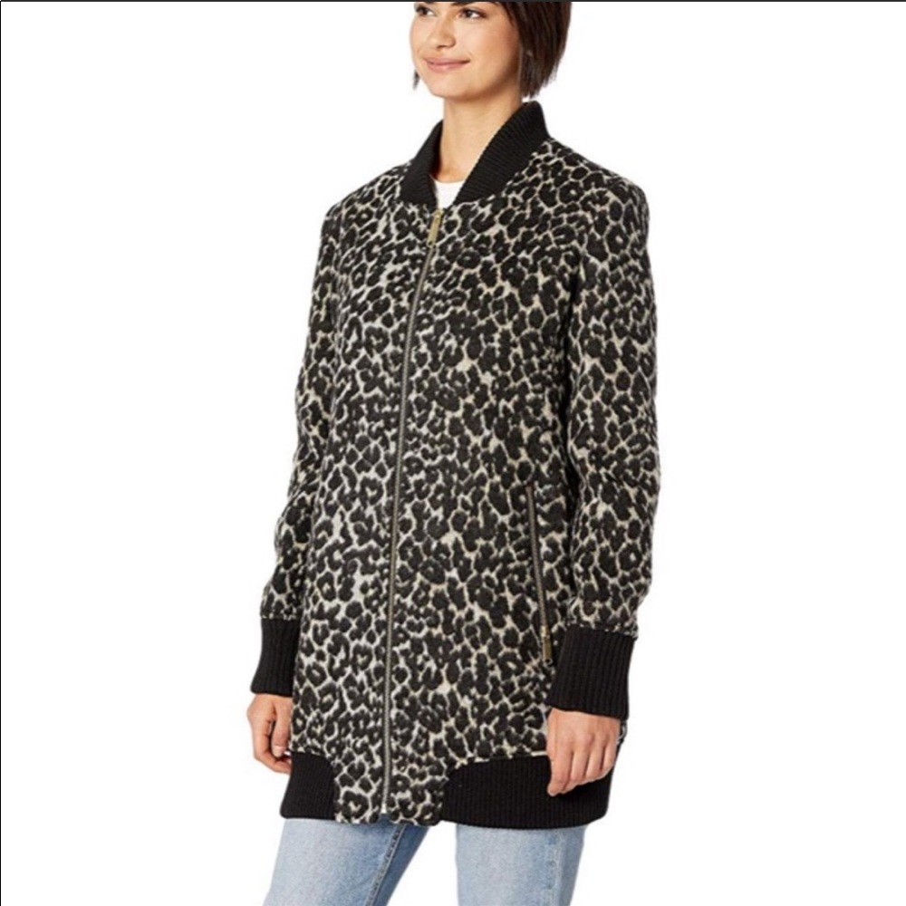 Sam Edelman Elongated Bomber Cheetah Coat
